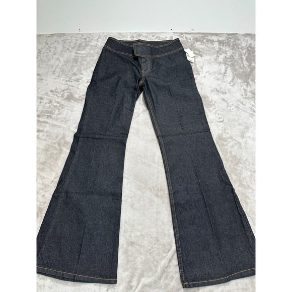 Bisou Bisou Denim - NWT Vintage Y2K Flare Jeans Dark Wash Wide Leg Low Rise Whimsigoth Women Sz 10